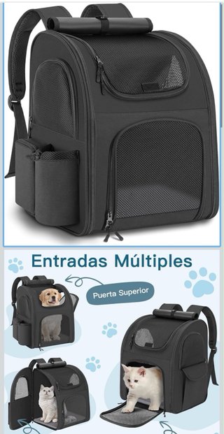 Mochila Transportadora Mascota Negra