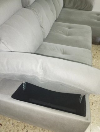 Sofá extraíble gris tela