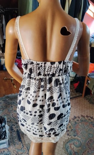 Top con paillettes e pizzo Rossa Miss