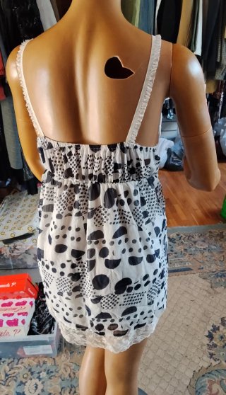 Top con paillettes e pizzo Rossa Miss