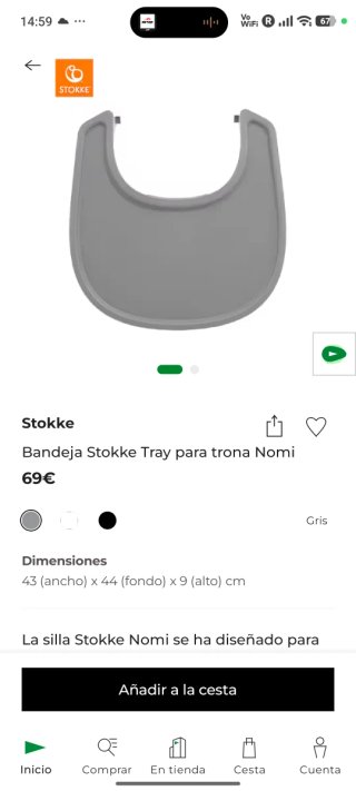 Vassoio Stokke Nomi Grigio