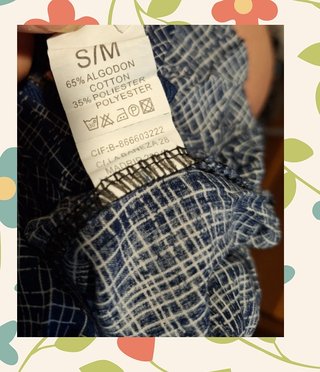 Mono corto vestido Talla S M 36 38 de cuadros azul
