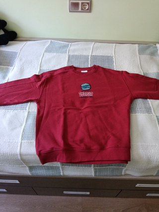 Sudadera Zara Roja Burger Talla 13-14