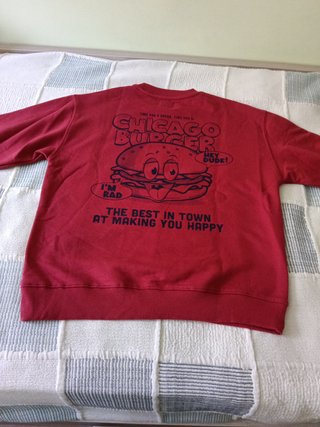 Sudadera Zara Roja Burger Talla 13-14