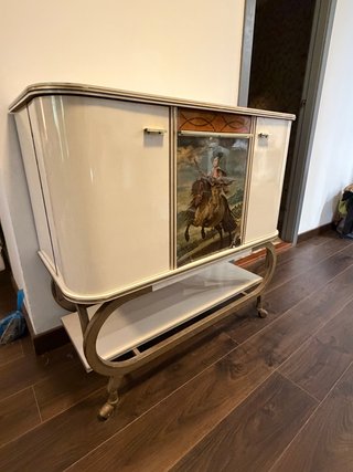 Carrito Bar Vintage Crema Elegante
