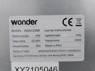 Secadora Wonder 8kg