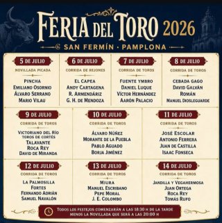 Feria del Toro San Fermín Pamplona 2026