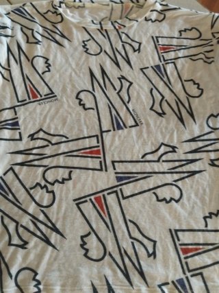 Maglia Moncler bianca con fantasia