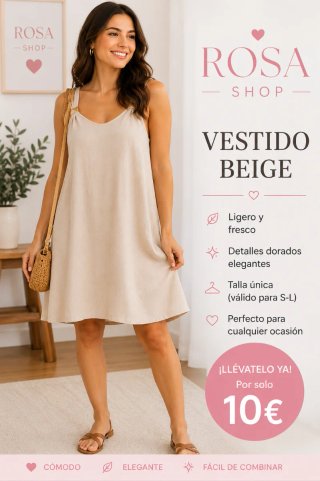 Vestido Beige Rosa Shop Talla Única