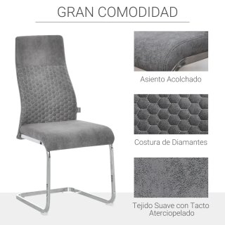 Set 4 Sillas Comedor Cocina Tela Metal