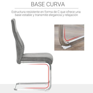 Set 4 Sillas Comedor Cocina Tela Metal