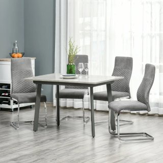 Set 4 Sillas Comedor Cocina Tela Metal