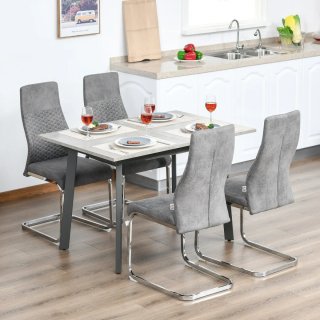 Set 4 Sillas Comedor Cocina Tela Metal
