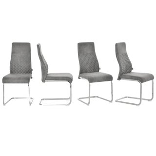 Set 4 Sillas Comedor Cocina Tela Metal
