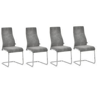Set 4 Sillas Comedor Cocina Tela Metal
