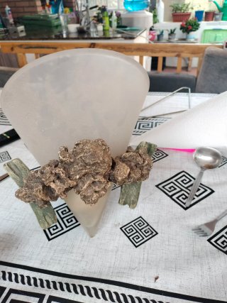 2 Lámparas  Antigua Vidrio y Piedra