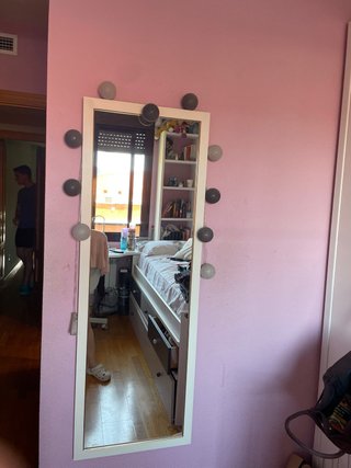 Espejo de pared grande marco blanco