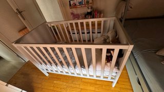Cuna IKEA SUNDVIK gris 60x120 + COLCHÓN incluído!!