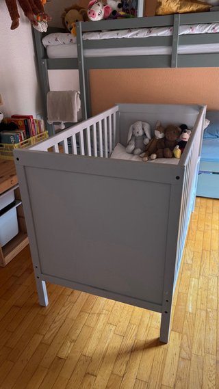 Cuna IKEA SUNDVIK gris 60x120 + COLCHÓN incluído!!