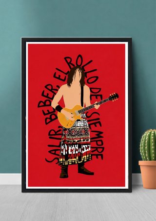 Cuadro Póster ROBE INIESTA Extremoduro Ilustración