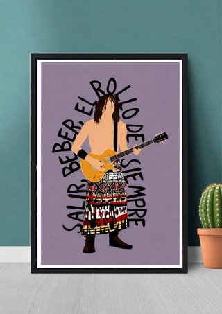 Cuadro Póster ROBE INIESTA Extremoduro Ilustración