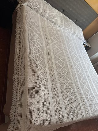 Colcha crochet blanco