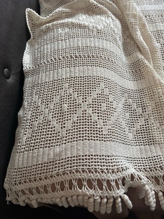 Colcha crochet blanco