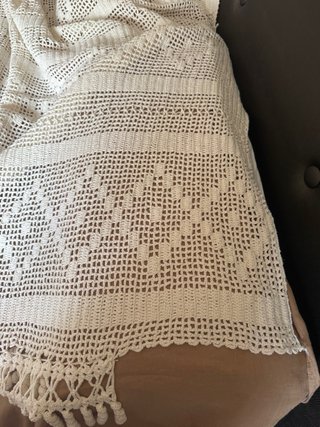 Colcha crochet blanco