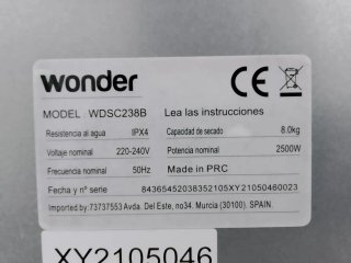 Secadora Wonder 8kg