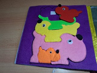 Educación infantil, libros de tela hechas a mano