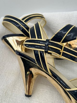 Sandali Miu Miu blu e oro