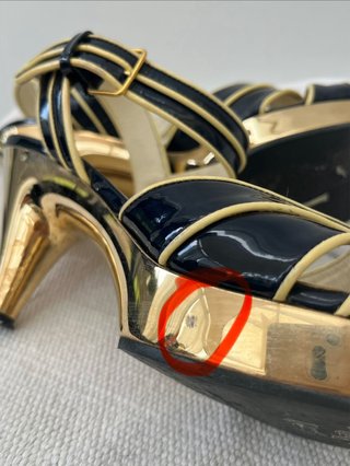 Sandali Miu Miu blu e oro