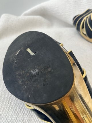 Sandali Miu Miu blu e oro