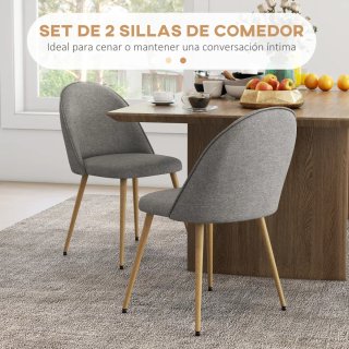 Pack 2 Sillas Comedor Cocina Tapizadas Madera