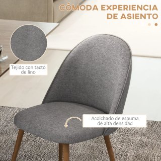 Pack 2 Sillas Comedor Cocina Tapizadas Madera