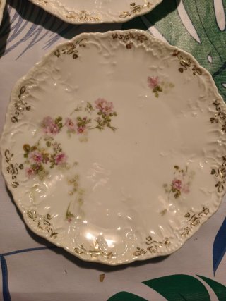 Vassoio e piatti da dessert antichi