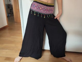 Pantalón ancho étnico multicolor