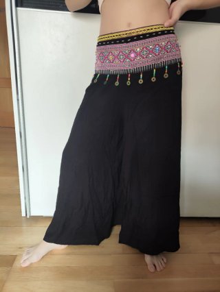 Pantalón ancho étnico multicolor
