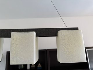 Lámpara colgante madera y cristal