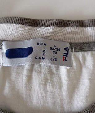Camiseta Fila Vintage Blanca Logo Bordado Talla L