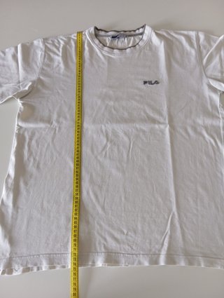 Camiseta Fila Vintage Blanca Logo Bordado Talla L