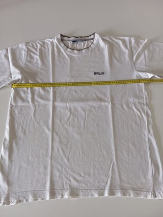Camiseta Fila Vintage Blanca Logo Bordado Talla L