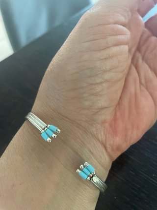 Bracciale rigido argento e turchese