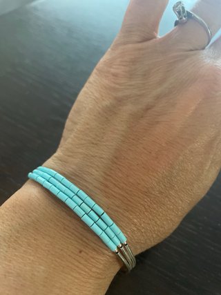 Bracciale rigido argento e turchese