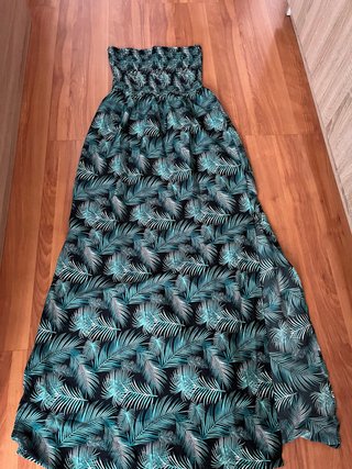 Vestido largo verano estampado tropical