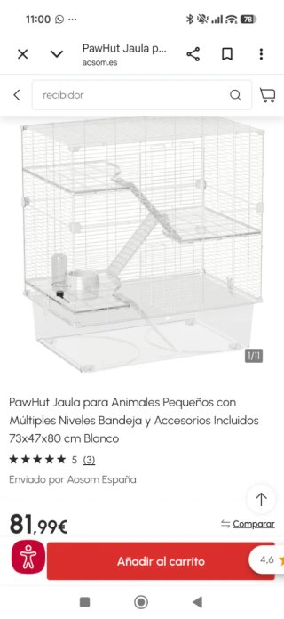 Jaula para hurón/cobaya 4 pisos