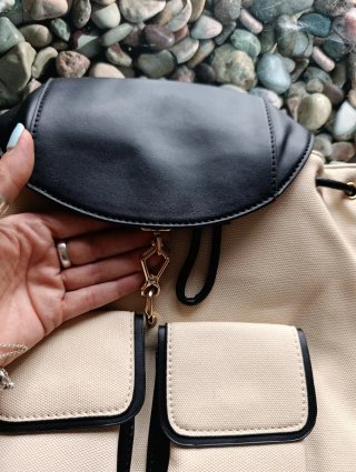 Mochila Z-FORTUNNE beige y negra