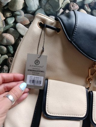 Mochila Z-FORTUNNE beige y negra