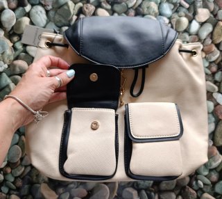 Mochila Z-FORTUNNE beige y negra