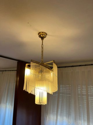 Lámpara de techo colgante cristal y metal